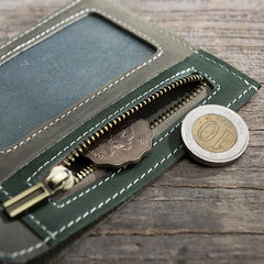 Handmade Leather Mens Cool Slim Leather Wallet Men Small Wallets Bifold for Men - imessengerbags