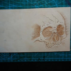 Handmade Leather Skull Tooled Mens billfold Wallet Cool Leather Wallet Slim Wallet for Men - imessengerbags