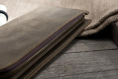 Handmade Leather Mens Clutch Wallet Cool Leather Wallet Long Phone Wallets for Men - imessengerbags