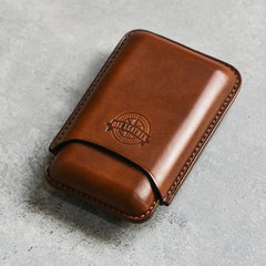 Cool Brown Leather Mens 3pcs Cigar Case Cool Custom Leather Cigar Case for Men - imessengerbags
