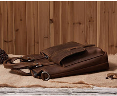 Handmade Leather Mens Cool Messenger Bag Work Bag Satchel Bag Briefcase Bag for men - imessengerbags