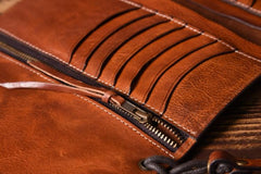 Handmade Mens Cool Leather Chain Wallet Biker Trucker Wallet with Chain for Men - imessengerbags