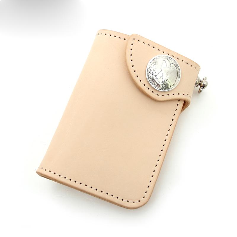 Handmade Cool Leather Small Biker Chain Wallet Mens billfold Chain Wallet - imessengerbags
