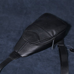 Genuine Leather Mens Cool Chest Bag Sling Bag Crossbody Bag Travel Bag Hiking Bag for men - imessengerbags