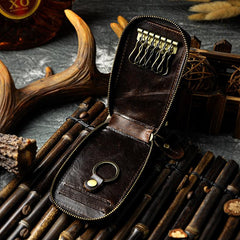 Handmade Leather Mens Cool Key Wallet Car Key Holder Case Card Wallet for Men - imessengerbags