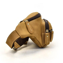 Vintage Leather Fanny Pack Mens Waist Bag Hip Pack Belt Bag for Men