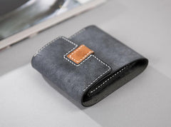 Handmade Leather Mens Cool Slim Leather Wallet Men Small Wallets Trifold for Men - imessengerbags