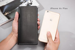 Handmade Leather Mens Clutch Wallet Cool Leather Wallet Long Phone Wallets for Men - imessengerbags