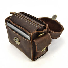 Handmade Leather Mens Cool Small Messenger Bag SLR Camera Case Bag Cycling Bag for men