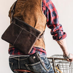 Genuine Leather Mens Cool Small Messenger Bag iPad Bag Chest Bag Bike Bag Cycling Bag for men - imessengerbags