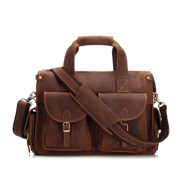 Genuine Leather Mens Cool Messenger Bag Work Bag Satchel Bag Briefcase Bag for men - imessengerbags