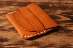 Handmade Mens Cool billfold Leather Wallet Men Small Card Slim Wallets Bifold for Men - imessengerbags