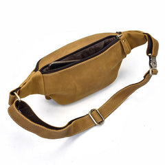 Vintage Leather Fanny Pack Mens Waist Bag Hip Pack Belt Bag for Men