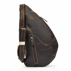 Cool Leather Chest Bag Sling CrossBody Bag Sling Travel Bag Sling Hiking Bag For Men