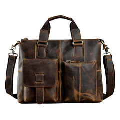 Cool Mens Leather Briefcase Cool Business Briefcases Vintage Shoulder Bag For Men - imessengerbags