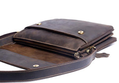Handmade Leather Mens Cool Messenger Bag Chest Bag Bike Bag Cycling Bag for men