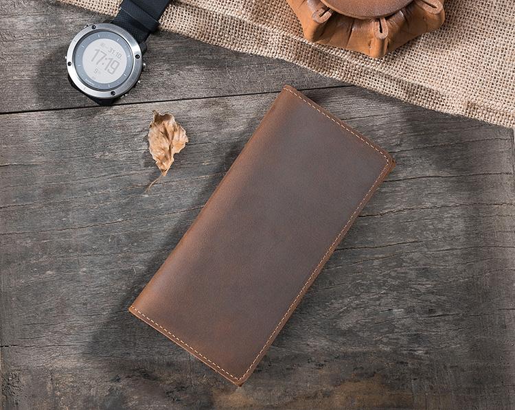 Handmade Leather Mens Clutch Wallet Cool Leather Wallet Long Phone Wal –  iwalletsmen