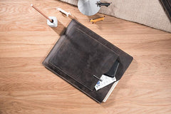 Handmade Leather Mens Clutch Cool Slim iPad Pro Case iPad Pro Cover for Men