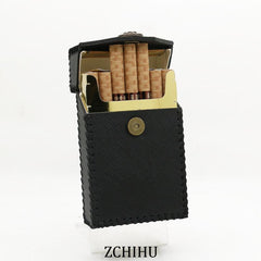 Handmade Cool Leather Womens Black Cigarette Holder Case Cigarette Holder for Women