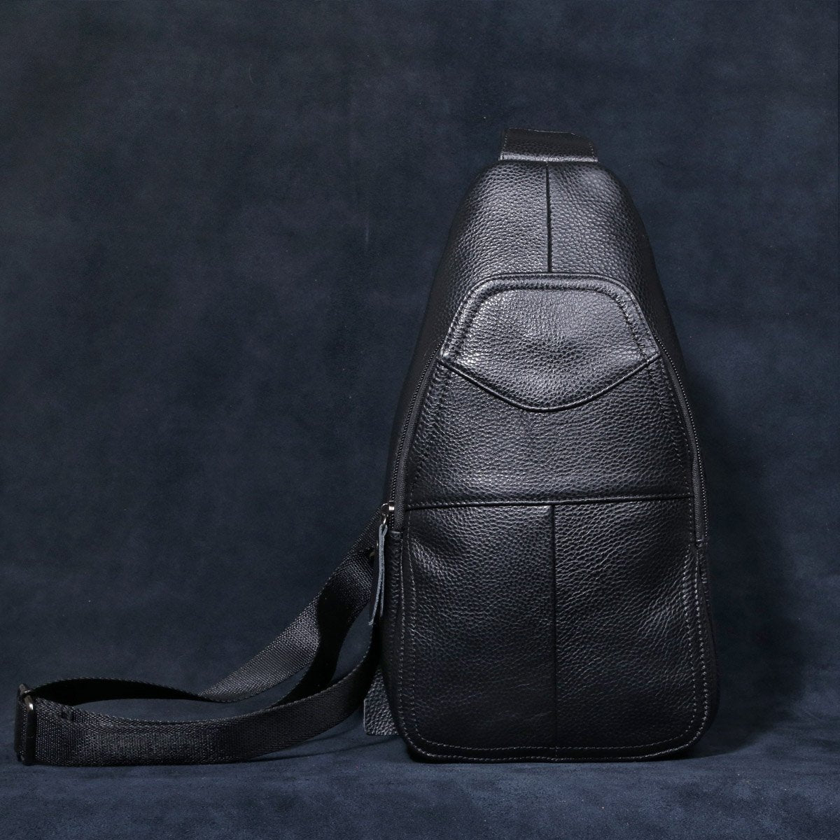 Genuine Leather Mens Cool Chest Bag Sling Bag Crossbody Bag Travel Bag Hiking Bag for men - imessengerbags