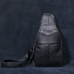 Genuine Leather Mens Cool Chest Bag Sling Bag Crossbody Bag Travel Bag Hiking Bag for men - imessengerbags