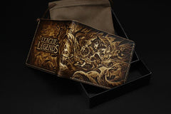 Handmade Leather Tooled League of Legends LOL Ahri the Nine-Tailed Fox Mens billfold Wallet Cool Leather Wallet Slim Wallet for Men - imessengerbags