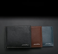 Genuine Leather Mens Cool Slim Leather Wallet Men Small Wallets Bifold for Men - imessengerbags