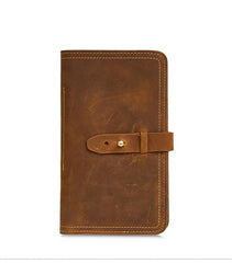 Handmade Leather Mens Travel Wallet Passport Leather Wallet Short Slim Wallets for Men