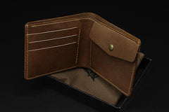 Handmade Leather Tooled World of Warcraft Lich King Mens billfold Wallet Cool Leather Wallet Slim Wallet for Men - imessengerbags