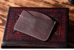 Handmade Mens Cool billfold Leather Wallet Men Small Card Slim Wallets Bifold for Men - imessengerbags