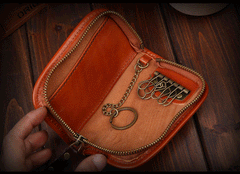 Genuine Leather Mens Cool Key Wallet Car Key Holder Car Key Case for Camel Men - imessengerbags