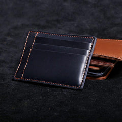 Genuine Leather Mens Cool Slim Front Pocket Wallet Leather Wallet Men Small Wallets  for Men - imessengerbags