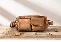 Leather Mens FANNY PACK MENS WAIST BAG HIP PACK BELT BAG FOR MEN - imessengerbags