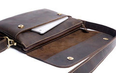 Handmade Leather Mens Cool Messenger Bag Chest Bag Bike Bag Cycling Bag for men