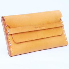 Cool Wooden Slim Leather Mens 20pcs Cigarette Case Custom Beige Cigarette Holder for Men - imessengerbags