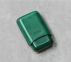 Cool Brown Leather Mens 3pcs Cigar Case Cool Custom Leather Cigar Case for Men - imessengerbags