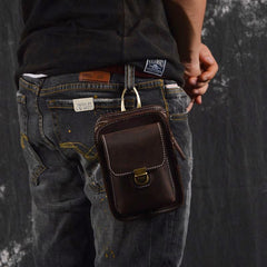 Leather Belt Pouch Mens Small Cases Waist Bag Hip Pack Belt Bag Fanny Pack Bumbag for Men - imessengerbags