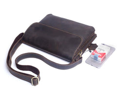 Handmade Leather Mens Cool Messenger Bag Chest Bag Bike Bag Cycling Bag for men
