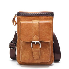 Leather Belt Pouch Mens Small Cases Waist Bag Hip Pack Belt Bag Fanny Pack Bumbag for Men - imessengerbags