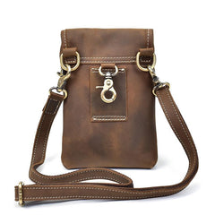 Leather Belt Pouch Mens Small Cases Waist Bag Hip Pack Belt Bag Fanny Pack Bumbag for Men