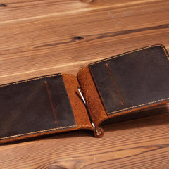 Handmade Genuine Leather Wallet billfold Leather Wallet Slim Bifold Wallet Bag For Mens - imessengerbags