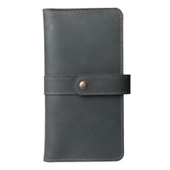 Handmade Leather Mens Clutch Wallet Cool Leather Wallet Long Phone Wallets for Men