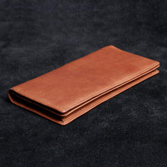 Genuine Leather Mens Cool Long Leather Wallet Zipper Clutch Wristlet Wallet for Men - imessengerbags