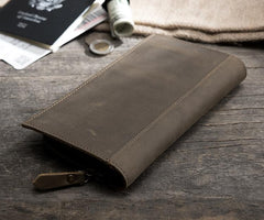 Handmade Leather Mens Clutch Wallet Cool Leather Wallet Long Phone Wallets for Men - imessengerbags