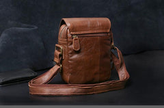 Genuine Leather Mens Cool Messenger Bag Square Bag Chest Bag Bike Bag Cycling Bag for men - imessengerbags