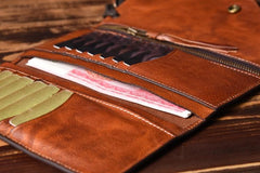 Handmade Mens Cool Leather Chain Wallet Biker Trucker Wallet with Chain for Men - imessengerbags