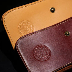 Handmade Leather Mens Cool Travel Long Wallet Card Slim Clutch Wallets for Men - imessengerbags