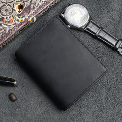 Handmade Leather Floral Mens Cool Slim Leather Wallet Men billfold Wallets Bifold for Men - imessengerbags
