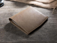 Handmade Leather Mens Cool Slim Leather Wallet Men Small Wallets Bifold for Men - imessengerbags