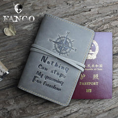 Handmade Leather Mens Cool Short Wallet Passport Card Holder Small Card Slim Wallets for Men - imessengerbags